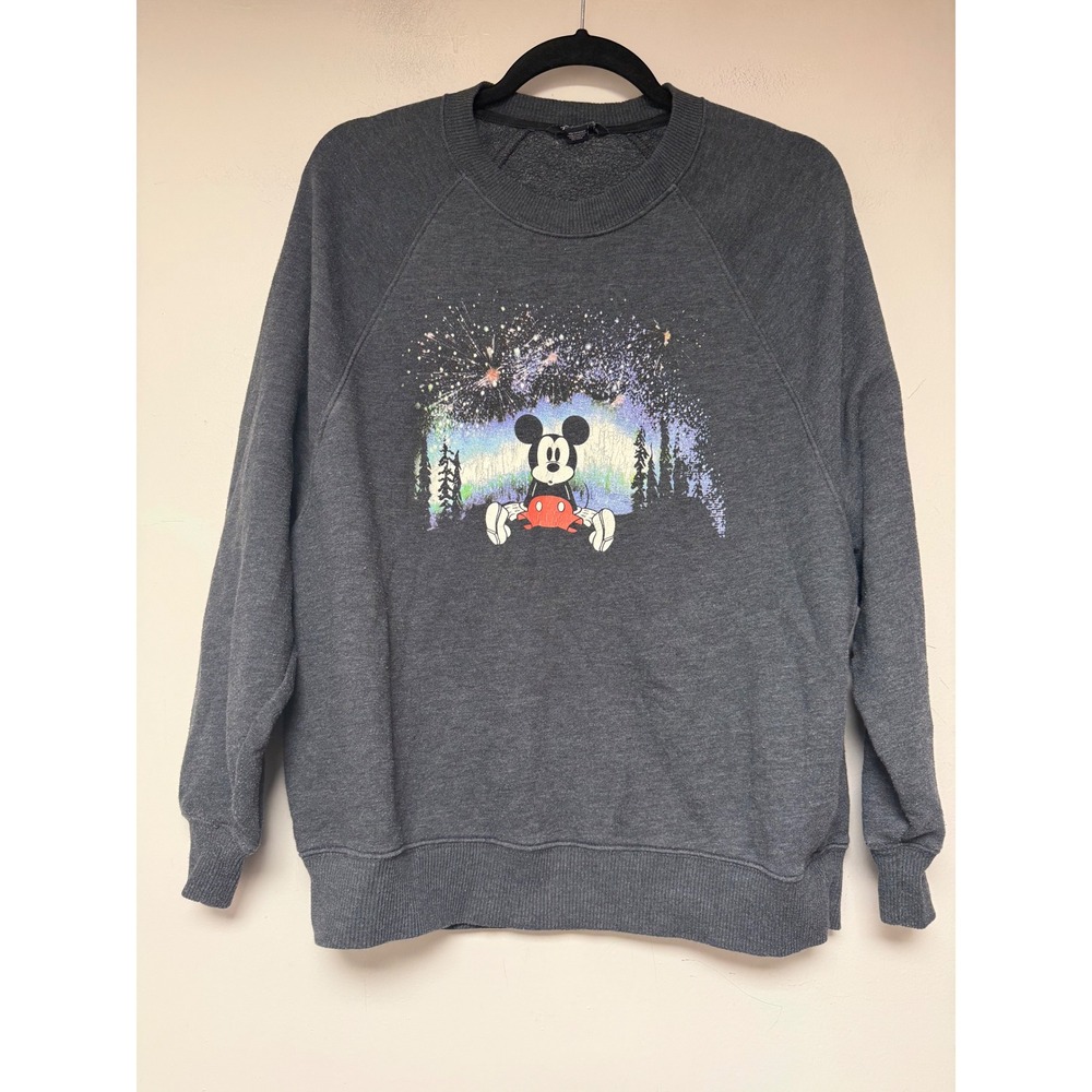 Disney x AE Mickey Mouse Graphic Sweatshirt Charcoal Gray‎ XS
